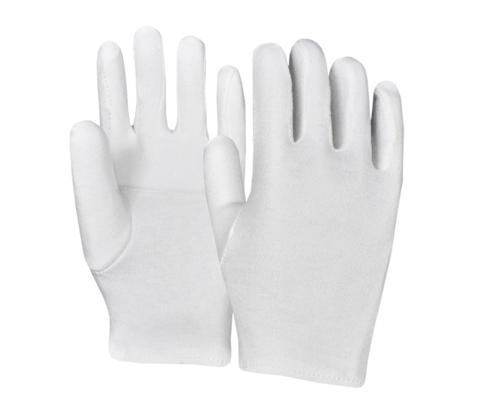 White Fourchette Double Palm Gloves