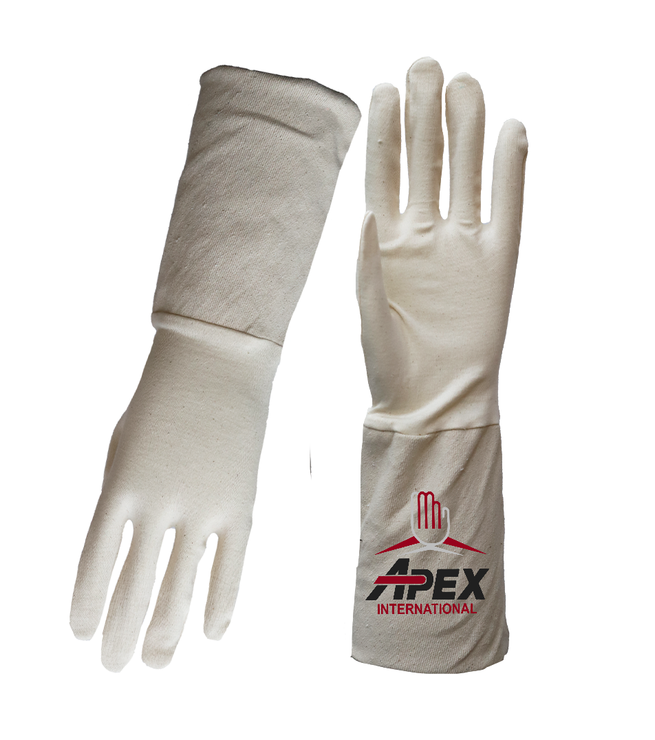 100% COTTON INTERLOCK DIPPING LINER GLOVES WITH ZE