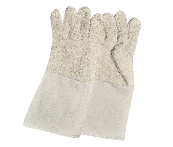 Terry Cotton Gloves With Canvas Cuff 